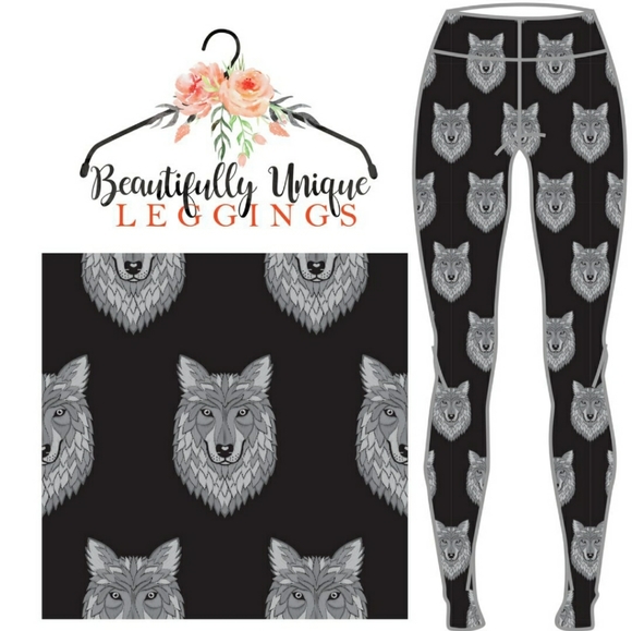 Wolf Pack Wolves Husky Custom Leggings - Picture 2 of 2